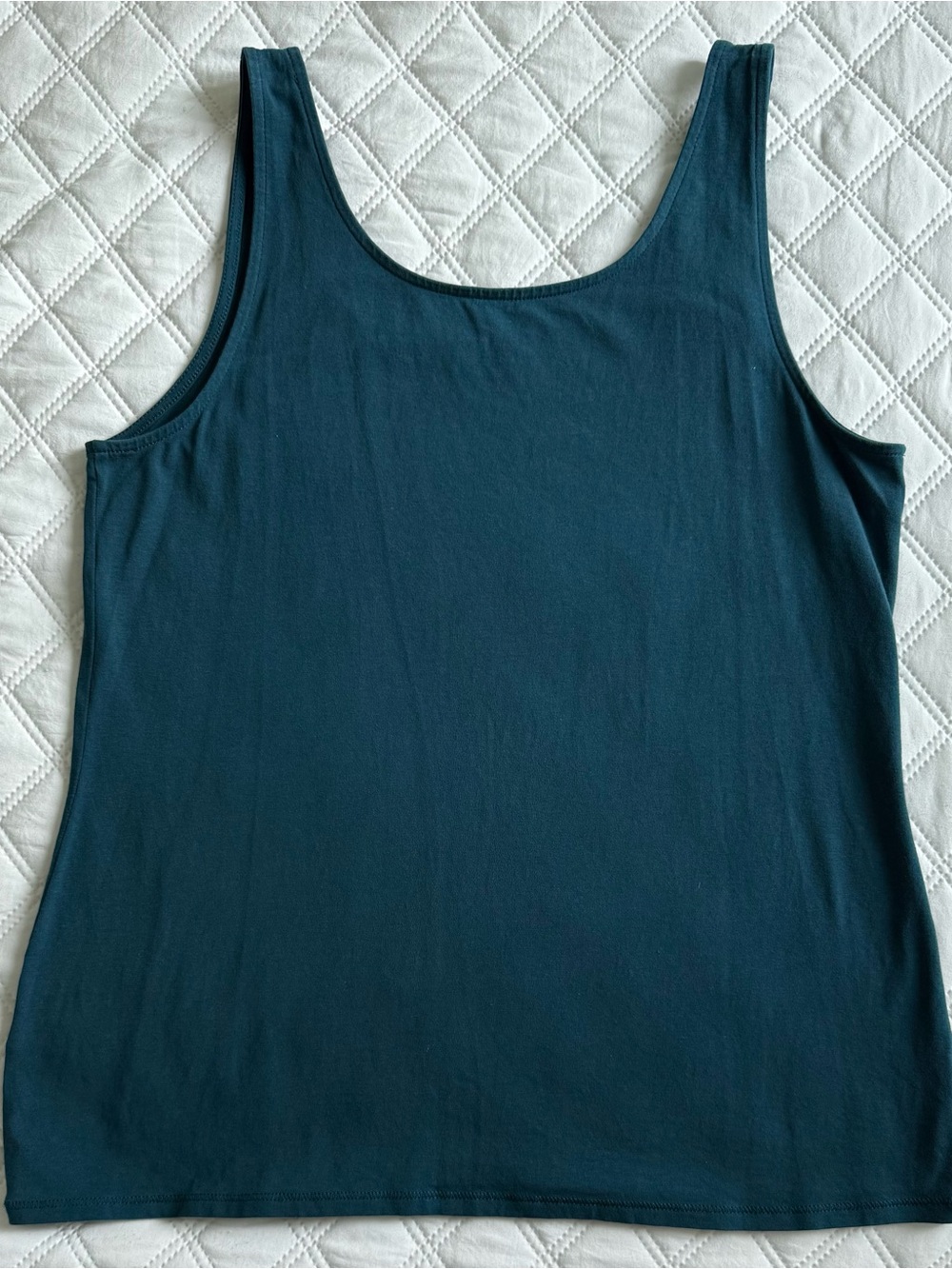 J Jill Teal Blue Green Perfect Tank Top Scoopneck Cotton Spandex Layer Large - Picture 5 of 5